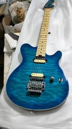 musicman blue Ernie Ball Axis style 6 Strings Eelectric Guitar fast shipping