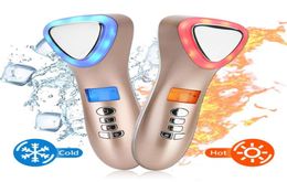 Mini Cold Hammer Massager LED Light Pon Therapy Ultrasonic Cryotherapy Vibration Face Lift Pore Shrink Skin Care Machine3994260
