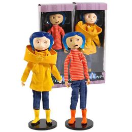 Anime Manga Coraline 7 Bendy Doll Action Figure Yellow Cloth Raincoat NECA Collection J240308