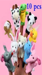 10pcslot Baby Stuffed Plush Toy Finger Puppets Tell Story Animal Doll Hand Puppet Kids Toys Children Gift With 10 Animal Group HH4815746