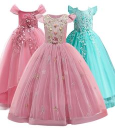 2020 Teenager Girl Princess Flower Long Lace Elegant Dresses for Girls Wedding Evening Prom Gowns Dresses 314 yrs Kids Clothing9718307