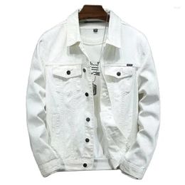 Mens Jackets Jacket White Black Casual Outerwear Streetwear Turn Down Collar Jean Men Fashion Denim Coat Mens Clothing