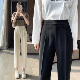 Women's Pants 2024 Spring And Summer Suit Harem High Waist Straight Narrow Version Cigarette Cropped Casual For Women