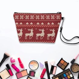 Cosmetic Bags Christmas Gift For Her Mini Faux Leather Bag Women Portable Removable Handle Zipper Makeup Lady Travel