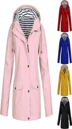 Fashion Women Raincoat Long Hooded Rainwear Sunsn Waterproof Outdoor Trench Coat Jacket Hiking Rain Coat#g31134688