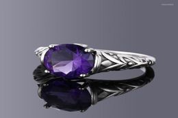 Wedding Rings Silver Zircon Amethyst For Women Vintage Design Fashion Jewelry Bridal Engagement Ring AccessoryWedding Toby227568494