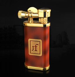 luxury wheel kerosene metal lighter vintage trench lift arm type Cigarette Lighter naked flame fashion brown for collectiondecora4676959