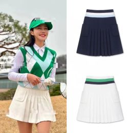 Dresses Korean Original Single Golf Apparel Women's Pleated Skirt Fashion Sports Breathable Slim Fit High Waist Short Skirt Pants Summer