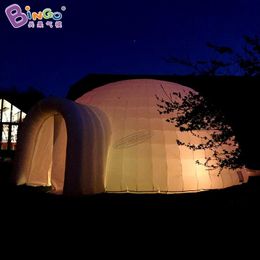 wholesale Personalised 6x6x3.5 Metres Inflatable yurt tents / LED lights white dome air-blown yurt house for sale toys sports