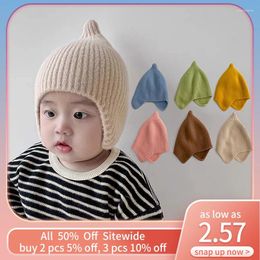 Hair Accessories Winter Baby Ear Protection Hat Warm Woollen Toddler Earmuffs Cap Korean Children Crochet Bonnet Solid Colour Kids Knitted