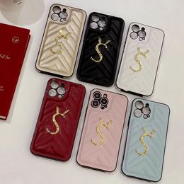 For iPhone 15 Pro Max Cases Designer Phone Case Apple iPhone 14 Pro Max 13 12 11 14 Plus 13promax 12promax Case Luxury Leather Quilted Full Coverage Mobile Phone Cover