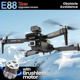 Drones New E88 Pro Upgrade E88s RC Drone 4K Dual Camera Wide Angle Optical Flow Localization Obstacle Avoids Four Helicopters Q240308