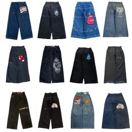 JNCO Jeans for Men Y2K Hip Hop Harajuku Embroidered Vintage Denim Pants Streetwear Casual Baggy High Waist Wide Leg Trousers 240227