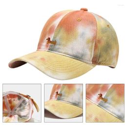 Ball Caps Unisex Gradient Tie Dye Cotton Baseball Cap Puppy Dog Embroidered Snapback Hat A0NF