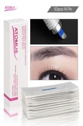 50 PCS 12pin 14 Pin Microblading Tattoo Needles Permanent Makeup Eyebrow Embroidery Blade For 3D Manual Tattoo Pen4398088