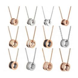 Collana in ceramica Bulgarilies di alto livello per donna Oro rosa 18 carati Primavera Carità Taglia Vita V Catena in osso con chiusura a diamante in oro Regalo di gioielli di design per le vacanze di alta qualità