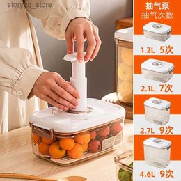 Food Jars Canisters Suction Storage Sealed Multigrain Drain Kitchen Food Electric Vacuum Crisper Refrigerator Box Tank L240308