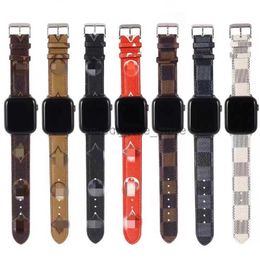 ASS2 Bands Watch Luxury Watch Band mm Flower Leather Watchs Strap Wristband For Iwatch 8 7 6 5 4 SE Designer Watchbands 240308