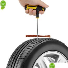 Other Interior Accessories New Car Tyre Repair Tool Motorcycle Tubeless Tyre Wheels Kit Studding Set Puncture Plug Garage Tools Rubber Dhdpf