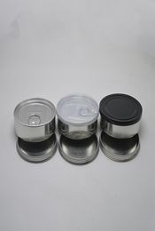 whole Tuna Tin Cans 73x23mm black lids included strain tin can 100ml concentrate container food herb Storage5776647