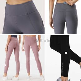 Active Pants LU-3023 Women Align Yoga Pants With Pocket Running Fitness Dot Leggings Gym Yoga Outfit Female Seamless High-Waisted Leggings 240308
