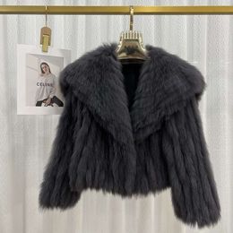 Navy Led Haining Autumn And Winter Fox Car Strip For Women's Short Fashionable Fur Coat 818967