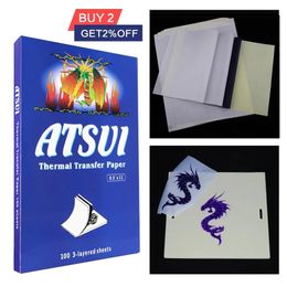 1005010pcs Tattoo Transfer Paper A4 Size Thermal Stencil Carbon Copier Machine For Beginner 240227