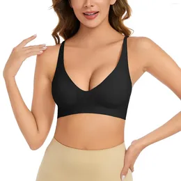 Bras Women's Bra Without Underwire V Neck Comfort Soft Push Up Seamless Lightly Padded Breasts For A Feel Fit Bralette Women