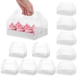 Take Out Containers 10Pcs Clear Cake Box Transparent Bakery Cupcake Packing For Wedding Birthday