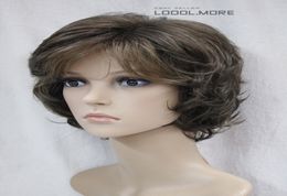 Dark Brown Mix Curly Women ladies Daily Fluffy Hivision Synthetic Wig TLD036 for women wig deliver7241304