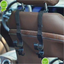 Seat Cushions New 2Pcs Mti-Functional Back Seats Hooks Car Umbrella Holder Bags Storage Hook Interior Organizers Accessories Drop Deli Dhfxq