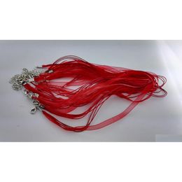 Cord & Wire Fashion Red Organza Voile Ribbon Necklaces Pendants Chains Cord 18 Jewelry Diy Drop Delivery Jewelry Jewelry Findings Comp Dh6Rx
