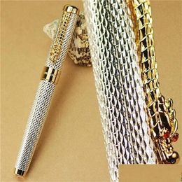 Fountain Pens Wholesale Fountain Pens Jinhao1200 Sier 18Kgp B Nib Dragon Carved Stationery School Office Writing 220928 Drop Delivery Dh4Go