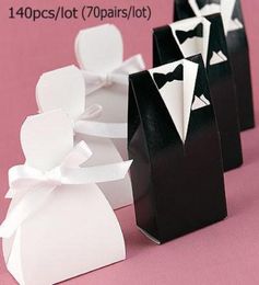 Wedding favours Black Tux amp White Gown Boxes 140pcs70pairslot for candy boxes7893358