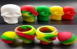 new skull shape small silicone jars dab wax container 15ml nonstick silicone container food grade silicone Customised dab tool sto5519424