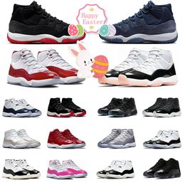 11 Men Basketball Shoes 11s Bred Velvet Cherry Gratitude Neapolitan Cool Grey Midnight Navy Pink Women Mens Trainers Outdoor Sports Sneakers