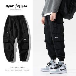 Streetwear Black Mens Harem Joggers Pants Men Cargo Hip Hop Casual Pockets Sweatpants Male Oversized Fashion Trousers 240226