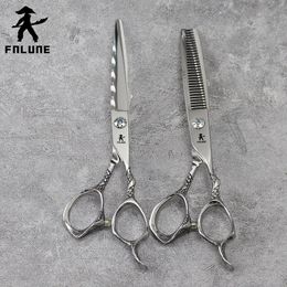 FnLune 6 6.5 Inch 9Cr18MoV Professional Hair Salon Scissors Cut Barber Tools Haircut Thinning Shear Hairdressing Scissors Set 240228