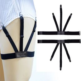 mens shirt stay suspenders garter women men leg elastic harness braces for business shirts adjustable sock garter holder belt284J