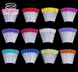 zwellbe Good Quality Disposable 50 PcsPack Crystal Eyelash Makeup Brush Diamond Handle Mascara Wands Eyelash Extension Tool4386692