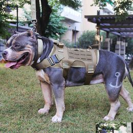 Dog Apparel Tactical Military Hunting Shooting Cs Army Service Nylon Pet Vests Airsoft Training Molle Dog Vest Harness 201127 Drop Del Dhjjv