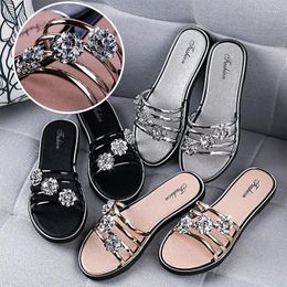 Slippers Fashion Versatile Girls' External Wearing Herringbone With High Quality And Elegant Style French Small Sandals Flat