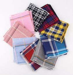 100 Cotton Handkerchief Scarves Vintage Hankies Men Pocket Square Handkerchiefs Striped Solid Snot Rag 2222 cm1590774