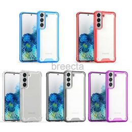 Military Grade Anti-Drop Cases Transparent Acrylic TPU Shockproof For iPhone 14 13 12 11 Pro XR XS Max X 8 Plus Samsung S21 FE Ultra A03 Core A13 A33 A22 A53 A73 A03S 240304