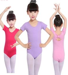 Children ballets dance uniform Dancewear kid Performance clothing girls back bow short sleeve ballet uniforms Kids Costume A58381250695