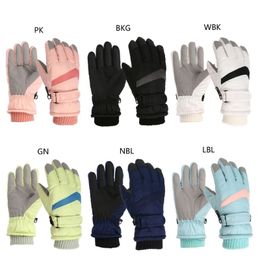 1 Pair Waterproof Winter Mittens for Children Full Finger Gloves Kids Thicked Warm Sports Outdoor Activities D7WF 240226