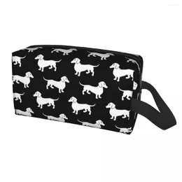 Cosmetic Bags Wiener Dachshunds Badger Bag Women Cute Large Capacity Puppy Sausage Dog Makeup Case Beauty Storage Toiletry