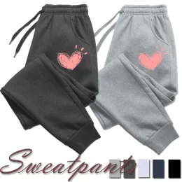 Pants Women Cute Heart Printed Sweatpants Autumn Winter Cotton Long Pants Jogger Trousers Casual Sports Fitness Women Sweat Pants