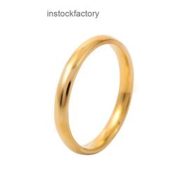 Original 1to1 Cartres Korean version of Instagram style minimalist 18k gold ring female fashion niche couple pairs internet celebrity light luxury versatil57RV