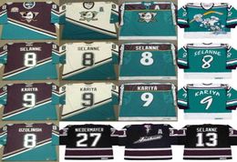 Ducks Anaheim Mighty 8 Sandis Ozolinsh 13 Teemu Selanne 9 Paul Kapiya 27 Scott Niedermayer 31 Guy Hebert Custom Hockey Jerseys S51691707